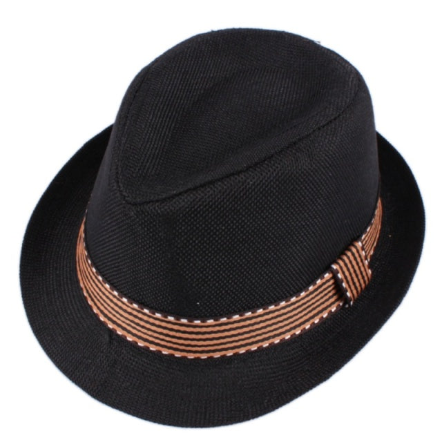 Black American Style Straw Cap Kids Sun Cap