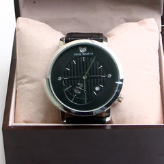 Black Leather Strap 1190 Men's Wrist Watch