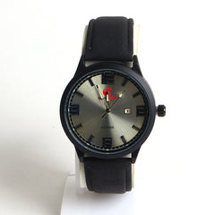 Black Leather Strap White Dial 1228 Men's Wrist Watch