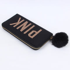 Black PU Leather P02215 Fashion Women long Wallet Purse