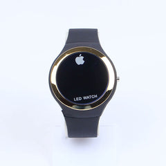 Black Strap Golden Dial LED Watch C1053 for Kids