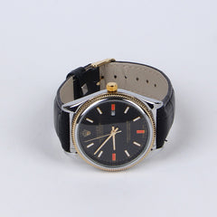 Black Strap Silver Dial 1255 Men's Wrist Watch