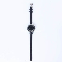 Black Strap Silver Dial 1325 Women's Wrist Watch