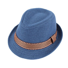 Blue American Style Straw Cap Kids Sun Cap