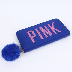 Blue PU Leather P02215 Fashion Women long Wallet Purse