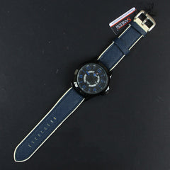 Blue Rubber Strap Black Dial 1364 Men's Wrist Watch