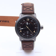 Brown Leather Strap Brown Dial 1215 Men's Wrist Watch