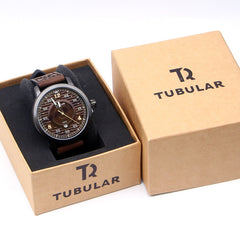 Brown Leather Strap Brown Dial 1215 Men's Wrist Watch