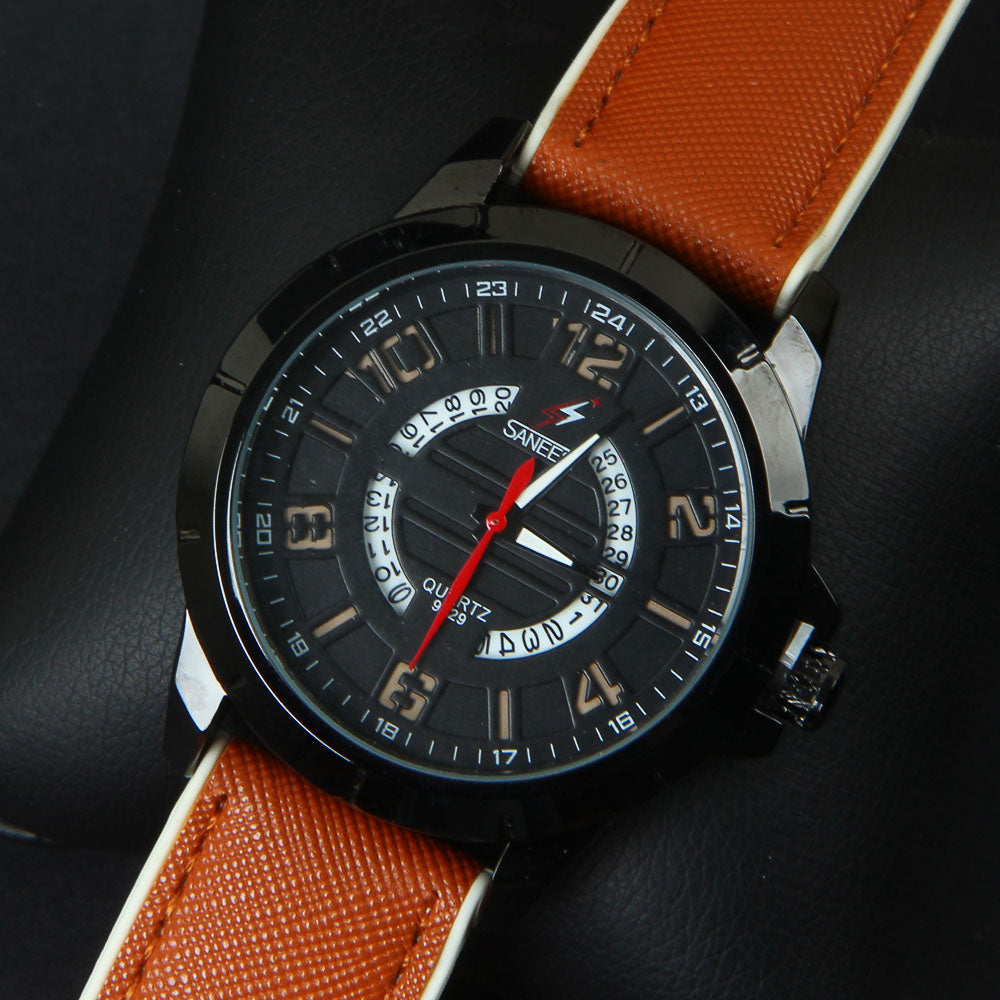 Brown Rubber Strap Brown Dial 1366 Men's Wrist Watch
