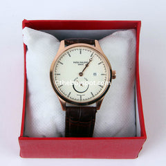 Brown Strap Golden Dial 1310 Men's Wrist Watch