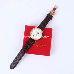 Brown Strap Golden Dial 1310 Men's Wrist Watch