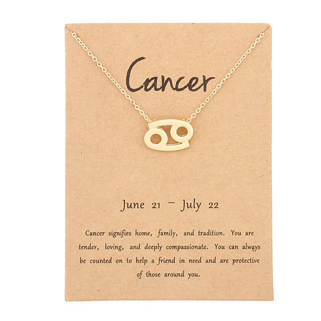 Cancer Zodiac Sign Chain Necklace