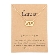 Cancer Zodiac Sign Chain Necklace