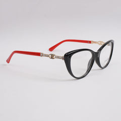 Blck Red Shade Optical Frame For Women