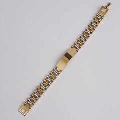 Golden Two Tone Chain Bracelet For Men 12mm