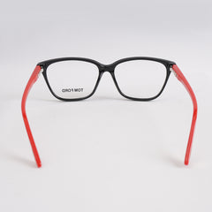 Black Red Optical Frame For Men & Women