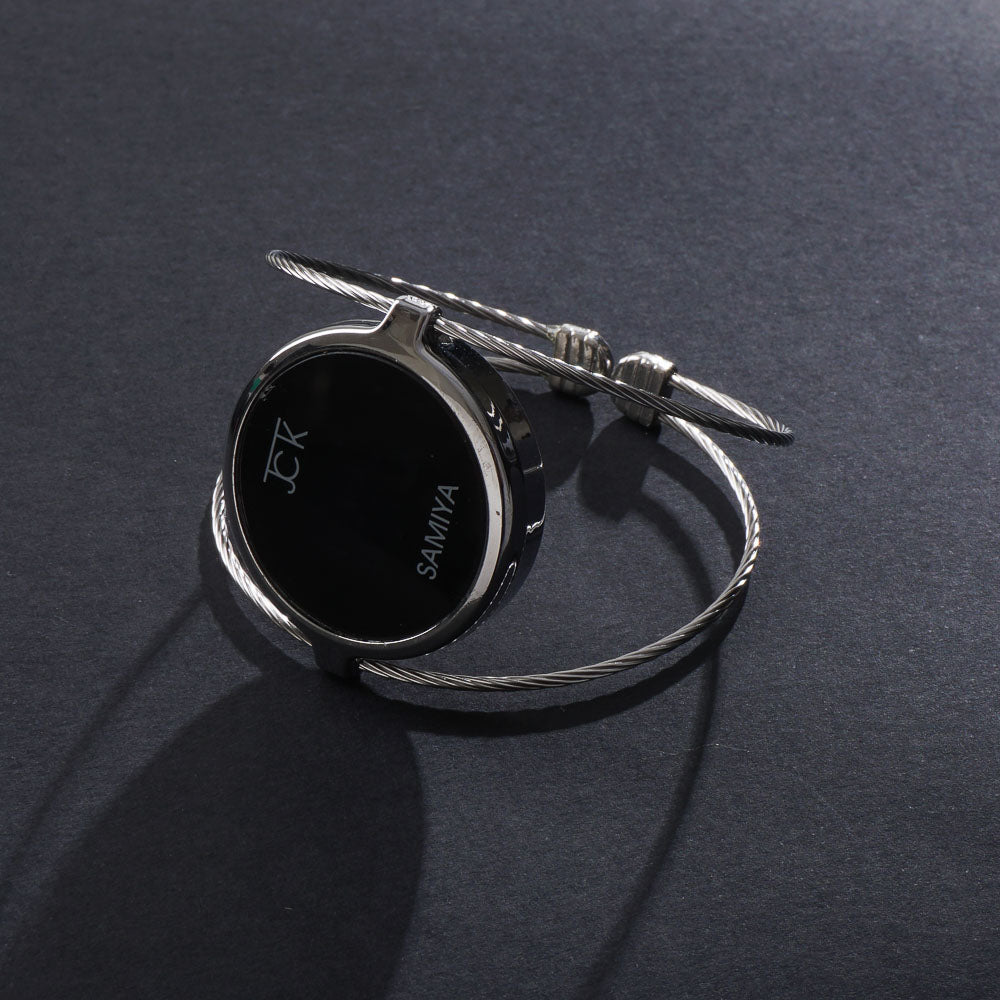Women LED Wrist Watch Silver