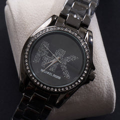 Women Chain Wrist Watch Black MK