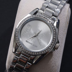 Women Chain Wrist Watch Silver MK