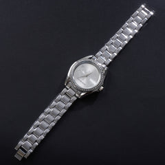 Women Chain Wrist Watch Silver MK