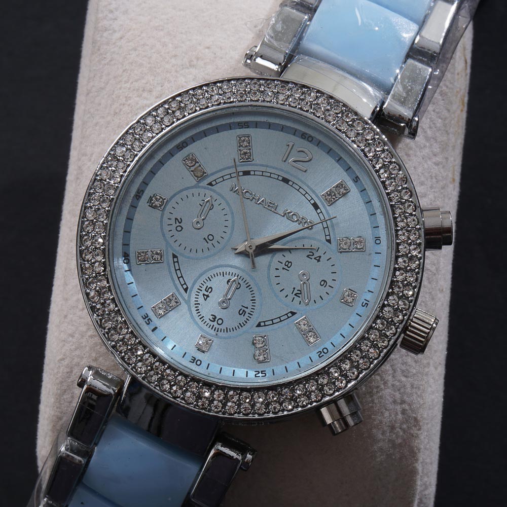 Women Chain Wrist Watch MK Rosegold Cyan S