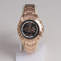 Mens Chain Wrist Watch Rosegold