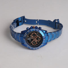 Mens Chain Wrist Watch Blue