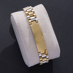 Golden Two Tone Chain Bracelet For Men 12mm