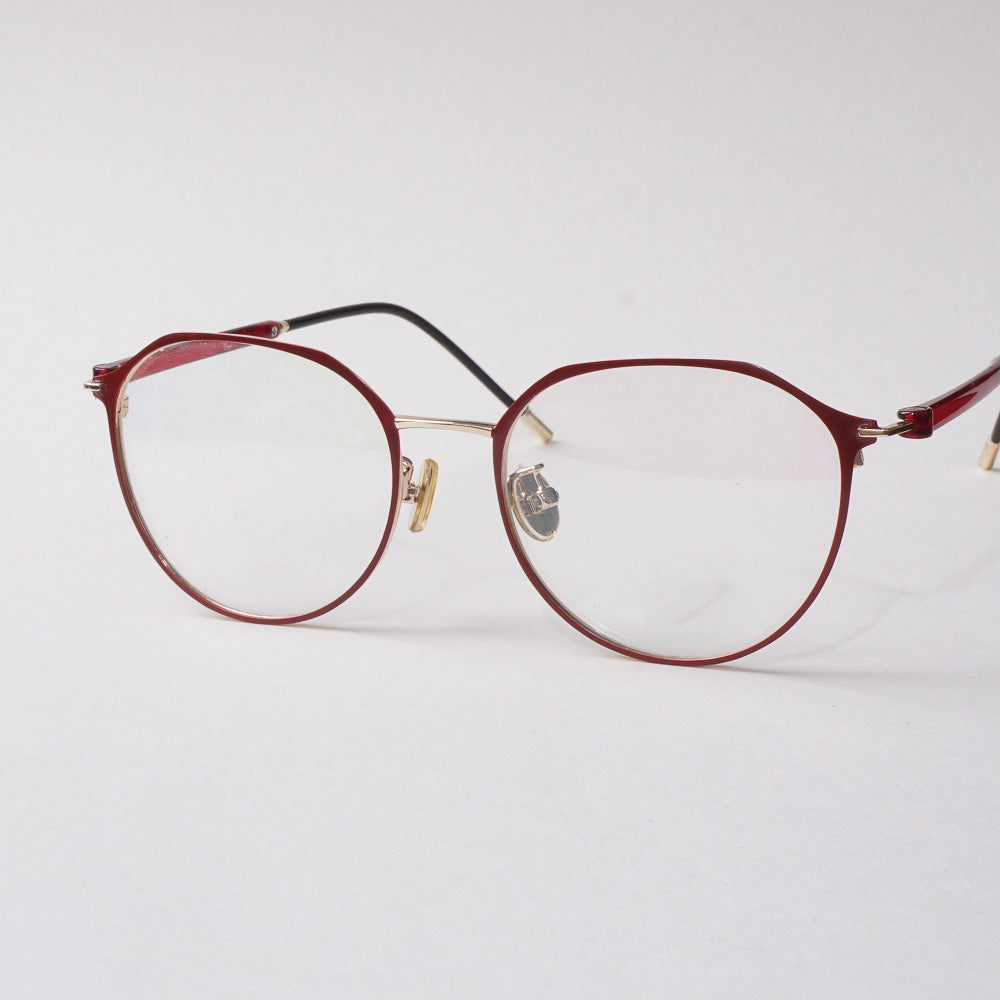 Red Metal Optical Frame For Men & Women