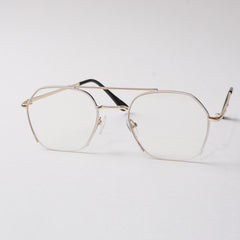 White Shade With Golden Metal Optical Frame For Men & Women