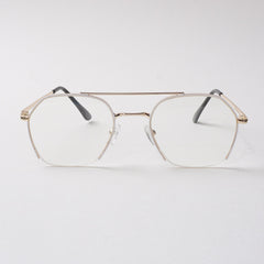 White Shade With Golden Metal Optical Frame For Men & Women