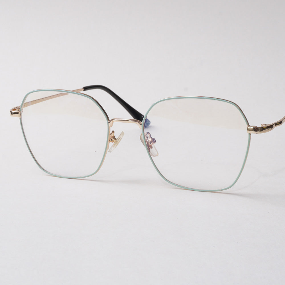 Light Green Shade With Golden Metal Optical Frame For Men & Women