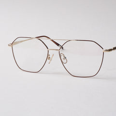 Brown Shade With Golden Metal Optical Frame For Men & Women