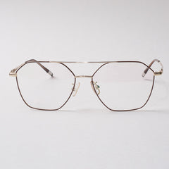 Brown Shade With Golden Metal Optical Frame For Men & Women