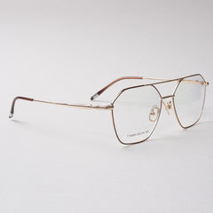 Brown Shade With Golden Metal Optical Frame For Men & Women
