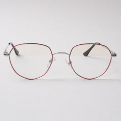 Red Shade With Silver Metal Optical Frame For Men & Women