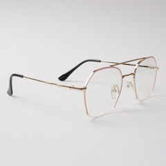 Pink Shade WIth Golden Metal Optical Frame For Men & Women