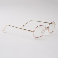 Pink Shade With Golden Metal Optical Frame For Men & Women