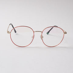 Red Shade With Golden Metal Optical Frame For Men & Women