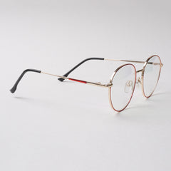 Red Shade With Golden Metal Optical Frame For Men & Women