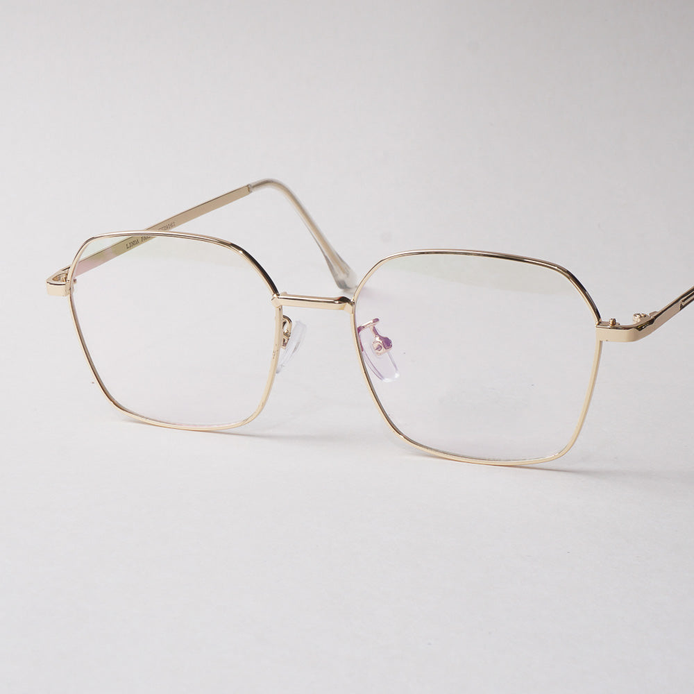 Golden Metal Optical Frame For Men & Women
