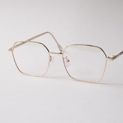 Golden Metal Optical Frame For Men & Women