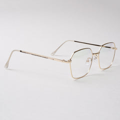 Golden Metal Optical Frame For Men & Women