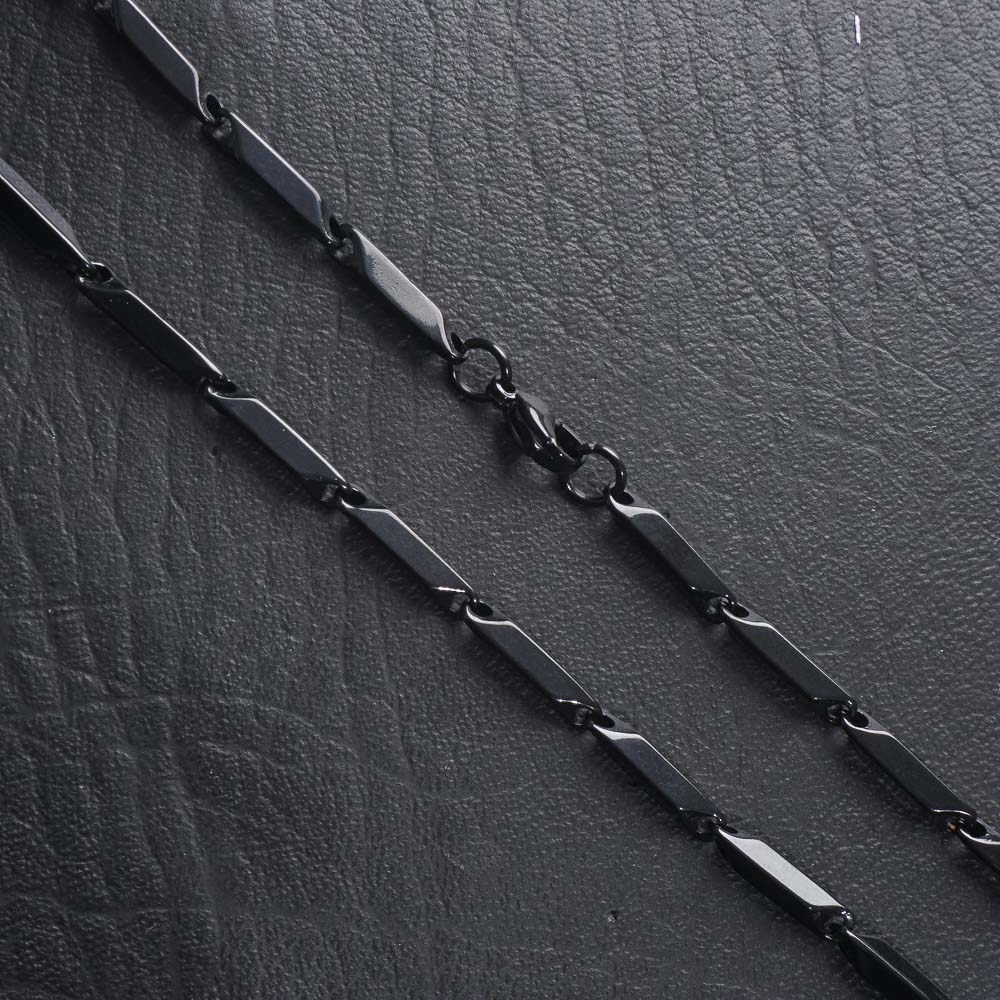Mens Fancy Chain Necklace 3mm Black