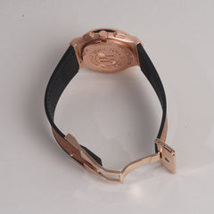 Men Wrist Watch Brown Straps with Rosegold Dial Bl