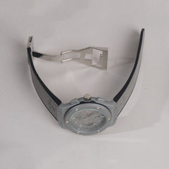 Men Wrist Watch Grey Straps with Silver Dial