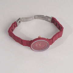 Women Chain Wrist Watch Maroon