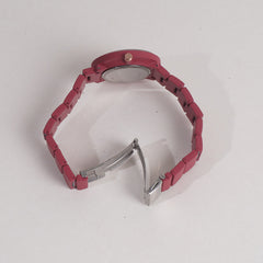Women Chain Wrist Watch Maroon
