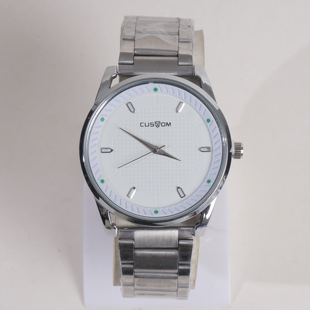 Men Silver Chain Wrist Watch