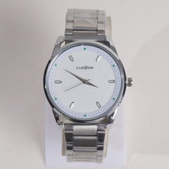 Men Silver Chain Wrist Watch